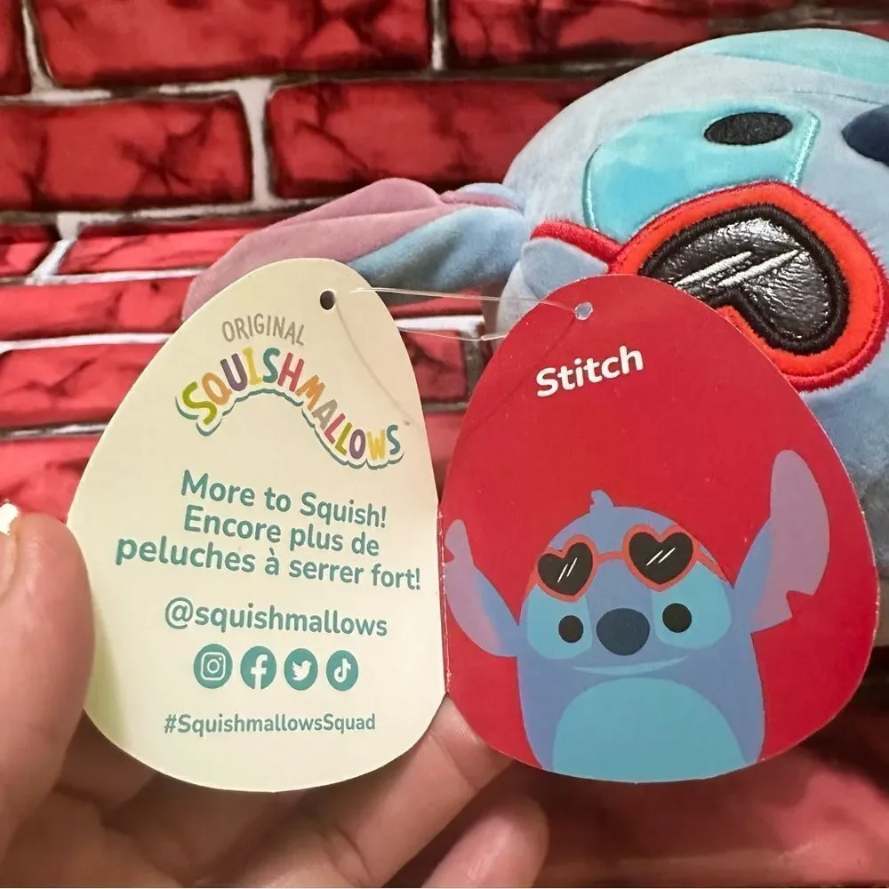 Squishmallows Disney valentine stitch plush toy